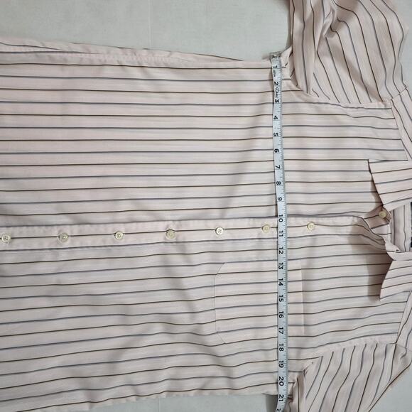 Arnold Brant Men’s Striped Dress Shirt Luxury Cotton Tailored Button-Up Size 15 - Picture 8 of 9